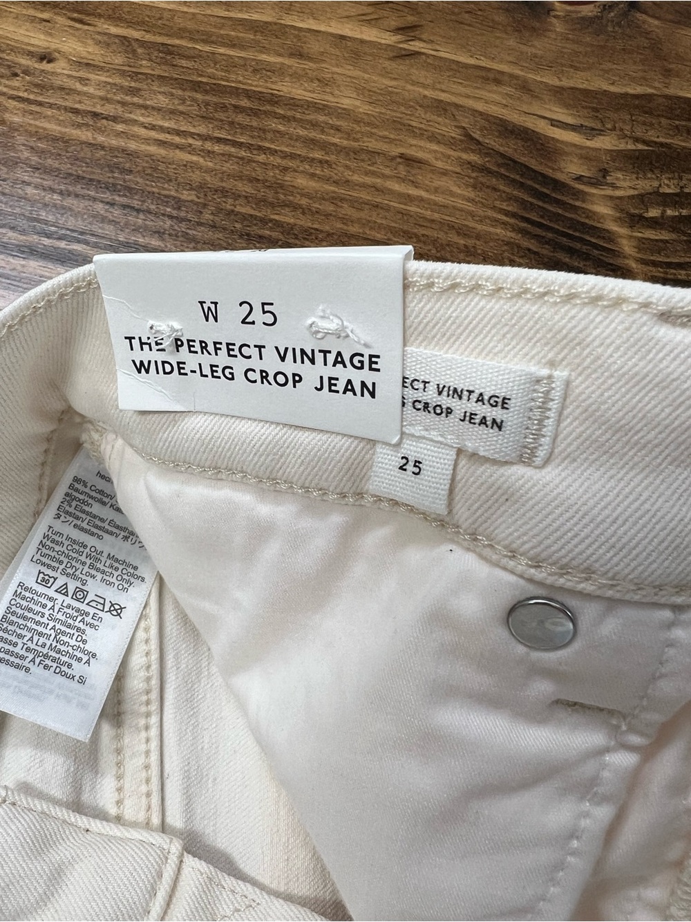 Madewell The Perfect Vintage Wide-Leg Crop Jean in Vintage Canvas Size 25 NWT - Picture 11 of 13